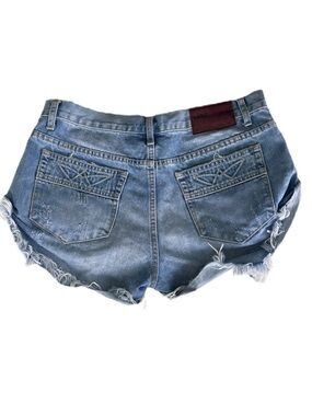 One Teaspoon Light Wash Bandits Shorts Distressed Vintage Stitch Rare Size 27